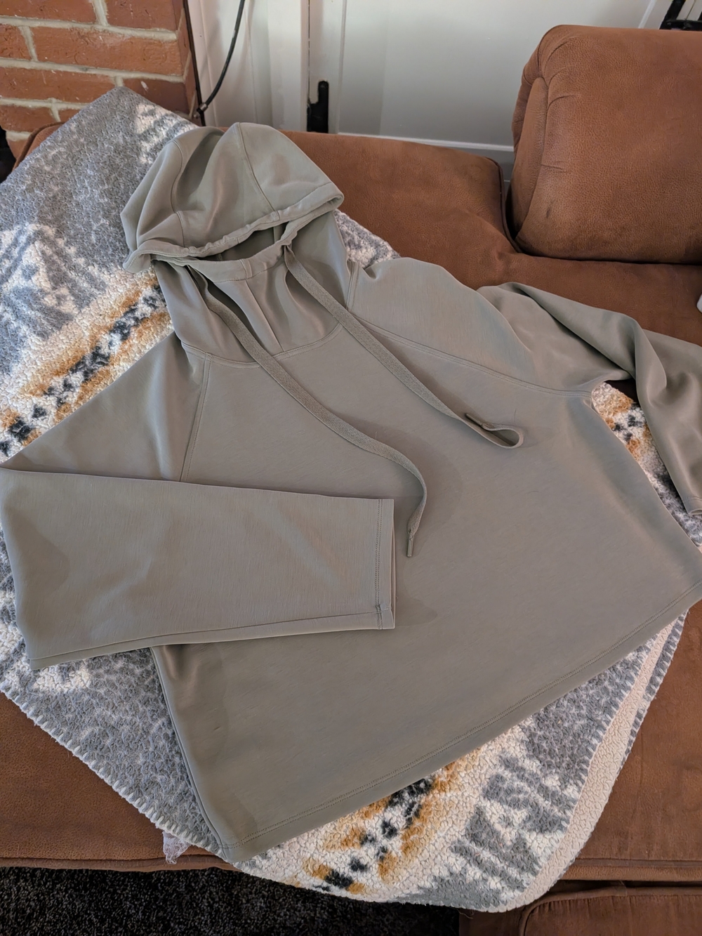 Women's Sage Green Hooded Pullover Sweater